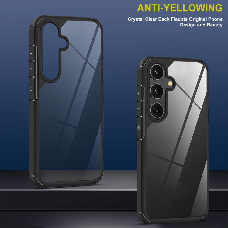 For Samsung Galaxy S25+ 5G Acrylic+TPU Transparent Shockproof Phone Case(Black)