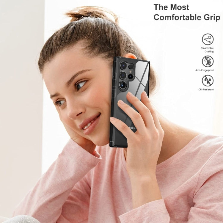 For Samsung Galaxy S25 Ultra 5G Acrylic+TPU Transparent Shockproof Phone Case(Black)