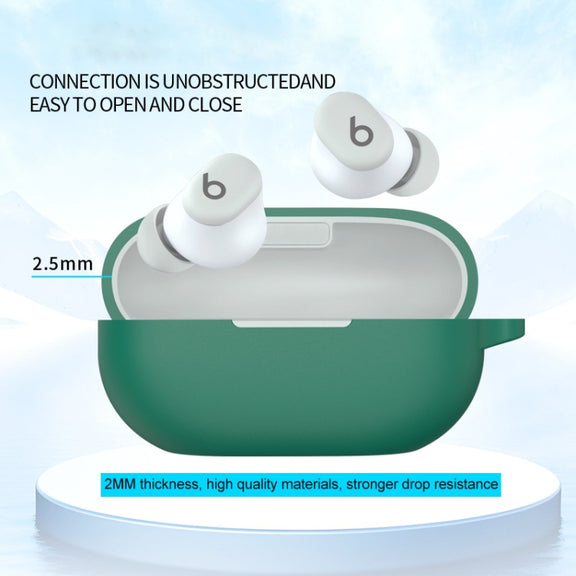 For Beats Solo Buds Wireless Earphones Silicone Protective Case with Hole(Black)