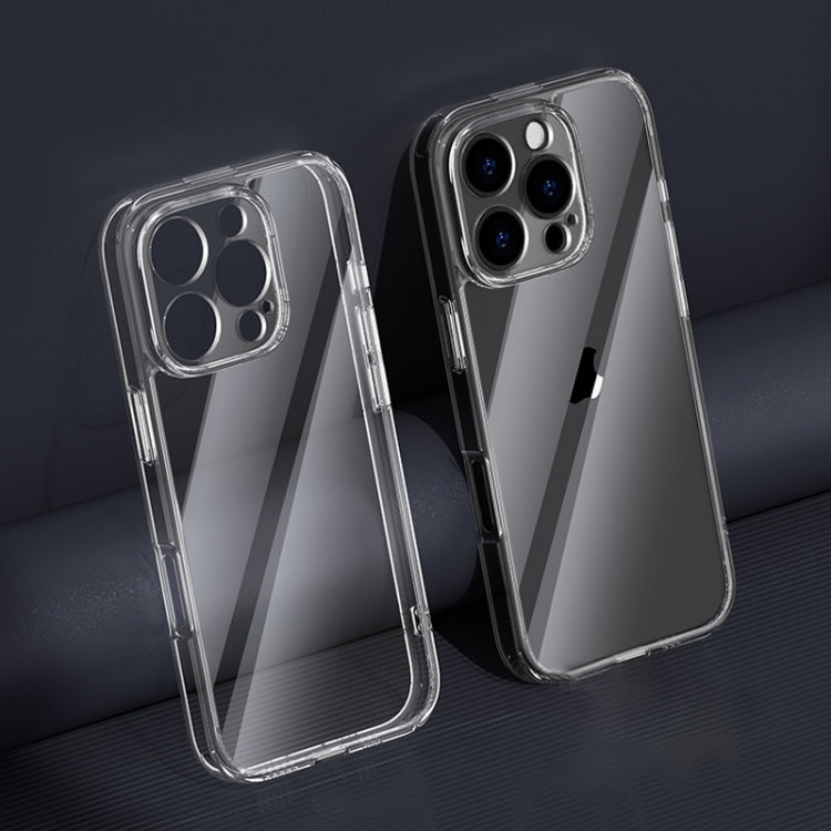 For iPhone 16 Pro Max Four Corner Airbag Transparent Glass Phone Case