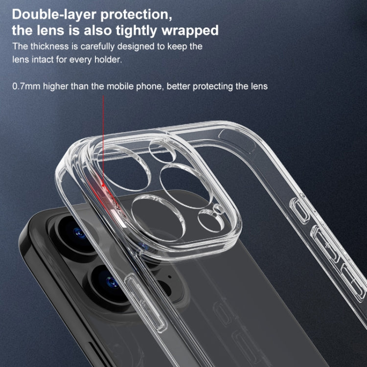 For iPhone 16 Four Corner Airbag Transparent Glass Phone Case