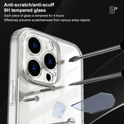 For iPhone 16 Four Corner Airbag Transparent Glass Phone Case