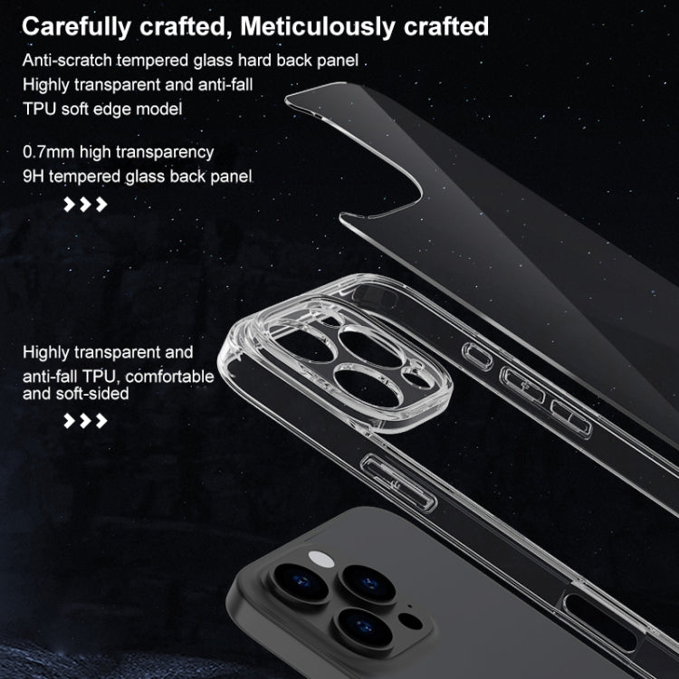 For iPhone 16 Four Corner Airbag Transparent Glass Phone Case