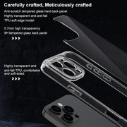 For iPhone 16 Four Corner Airbag Transparent Glass Phone Case