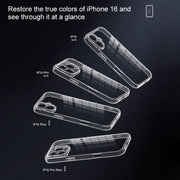 For iPhone 16 Four Corner Airbag Transparent Glass Phone Case
