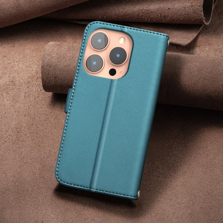 For iPhone 16 Pro Max Square Texture Leather Phone Case(Green)