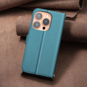 For iPhone 16 Pro Max Square Texture Leather Phone Case(Green)