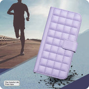 For iPhone 16e Square Texture Leather Phone Case(Purple)