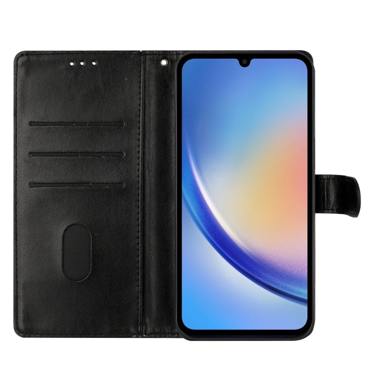 For Blackview A55 Pro Butterflies and Flowers Leather Phone Case(Black)