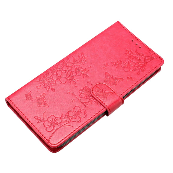 For Blackview A55 Pro Butterflies and Flowers Leather Phone Case(Red)