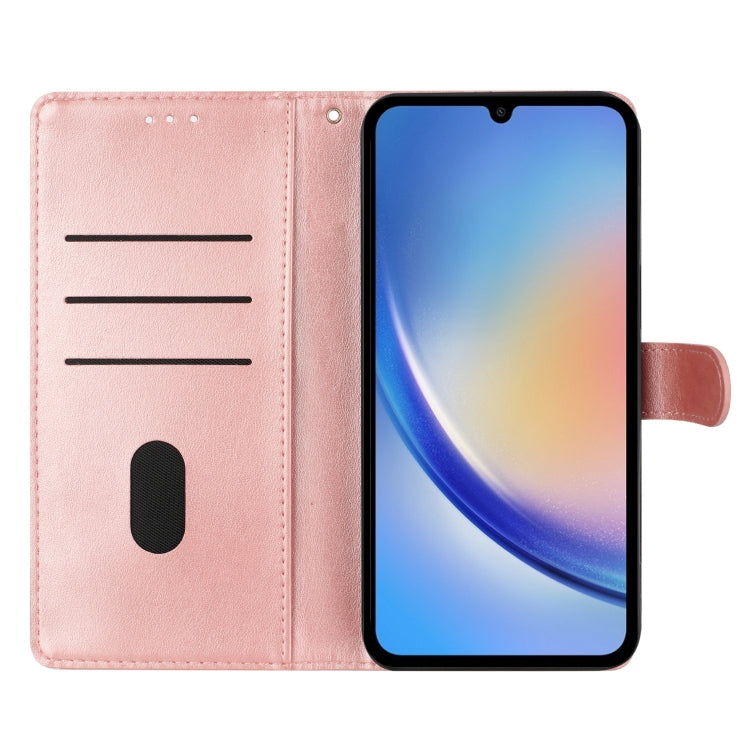 For Blackview A55 Pro Butterflies and Flowers Leather Phone Case(Rose Gold)