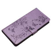For Blackview A55 Pro Butterflies and Flowers Leather Phone Case(Purple)