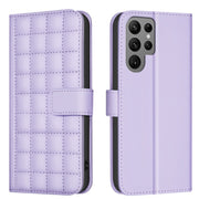 For Samsung Galaxy S25 Ultra 5G Square Texture Leather Phone Case(Purple)