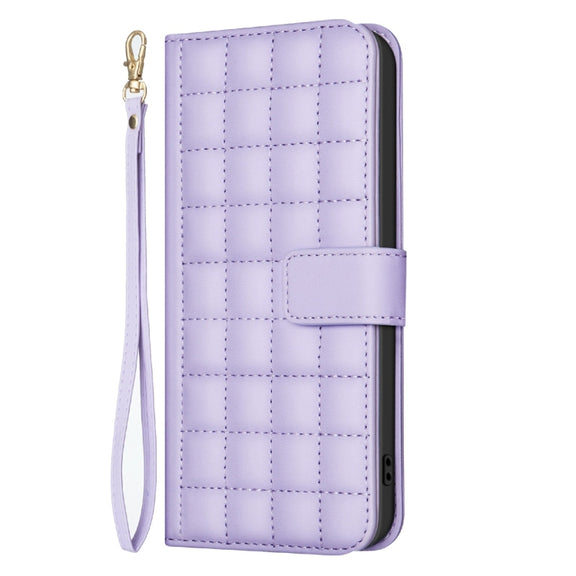 For Samsung Galaxy S25 Ultra 5G Square Texture Leather Phone Case(Purple)