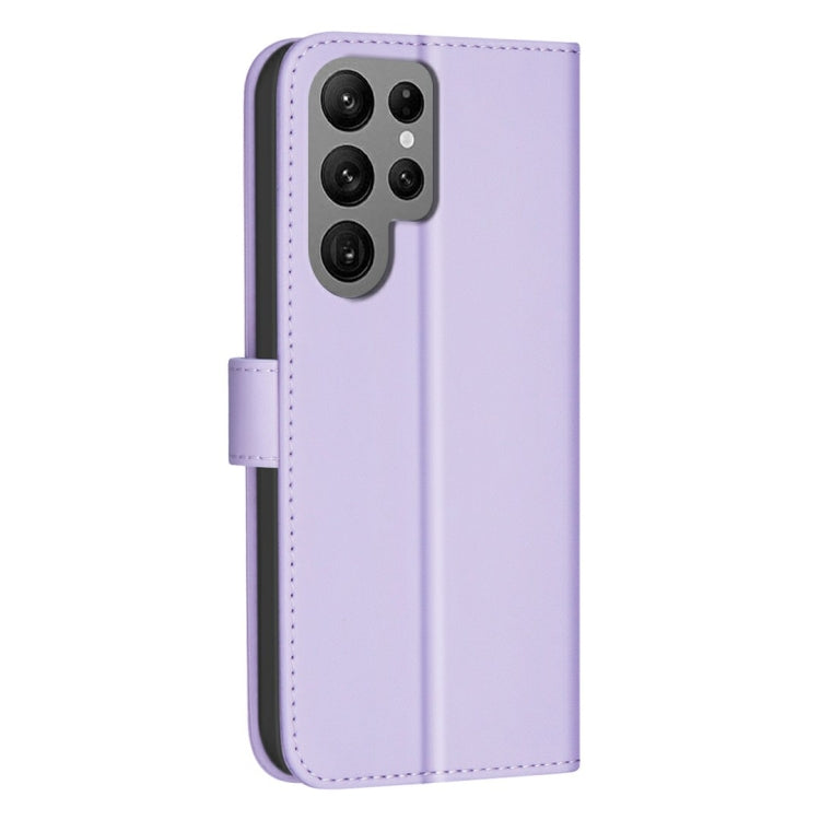 For Samsung Galaxy S25 Ultra 5G Square Texture Leather Phone Case(Purple)