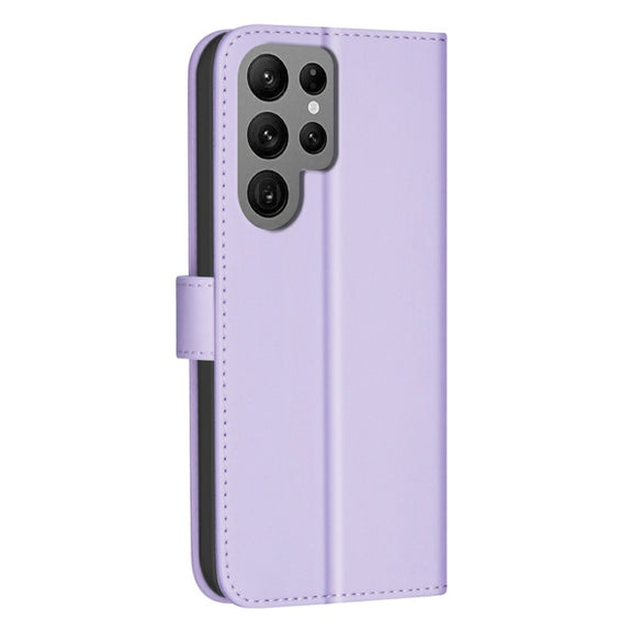For Samsung Galaxy S25 Ultra 5G Square Texture Leather Phone Case(Purple)