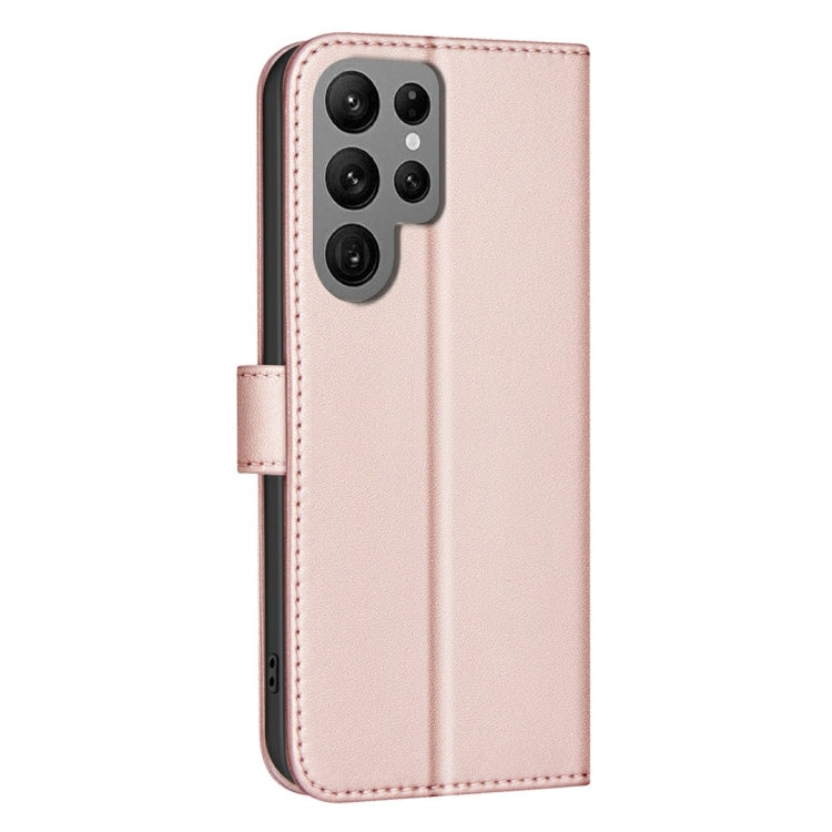 For Samsung Galaxy S25 Ultra 5G Square Texture Leather Phone Case(Rose Gold)