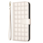 For Samsung Galaxy S25 Ultra 5G Square Texture Leather Phone Case(Beige)