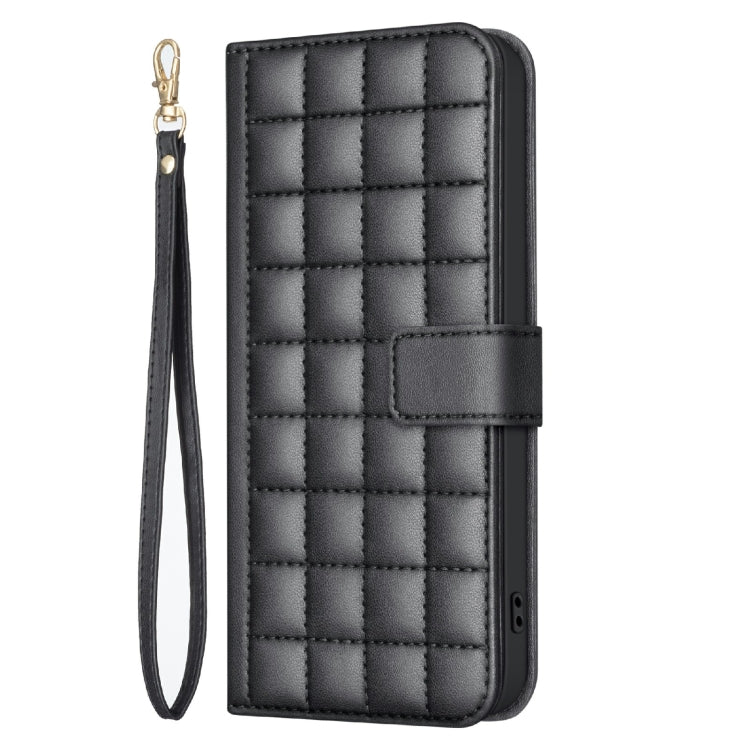 For Samsung Galaxy S25 Ultra 5G Square Texture Leather Phone Case(Black)
