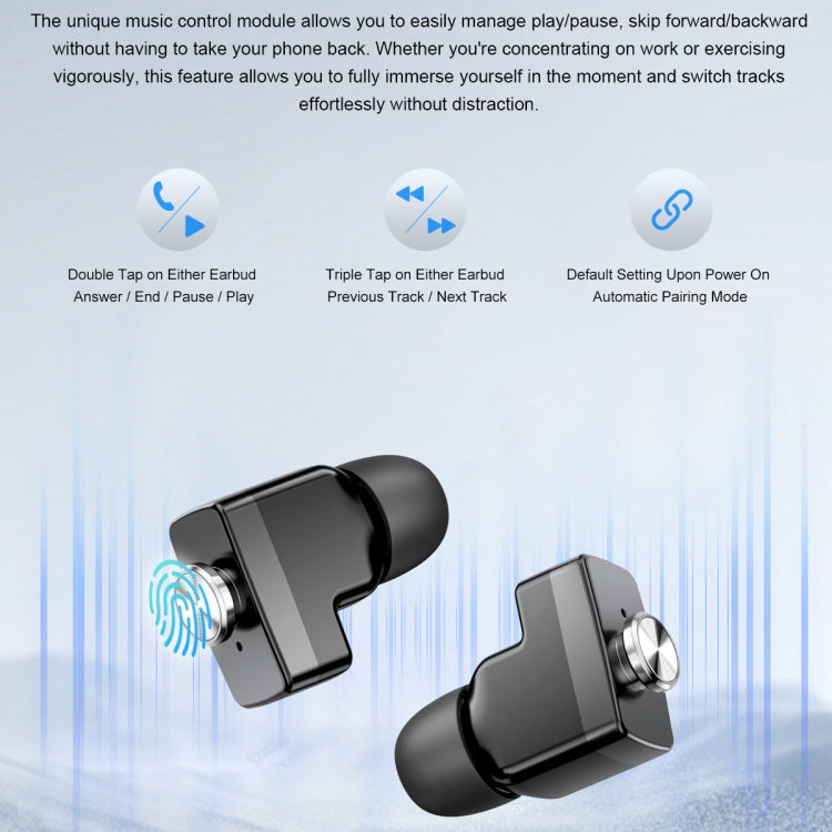 GT95 1.53 inch IPS Screen 2 in 1 Bluetooth Earphone Smart Watch(Black)