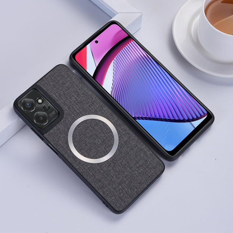 For Motorola Moto G 5G 2024 CD Magsafe Magnetic Cloth Texture Phone Case(Grey)