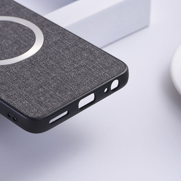 For Motorola Moto G 5G 2024 CD Magsafe Magnetic Cloth Texture Phone Case(Grey)