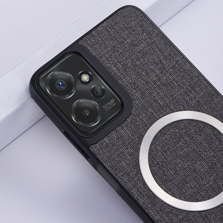 For Motorola Moto G 5G 2024 CD Magsafe Magnetic Cloth Texture Phone Case(Grey)