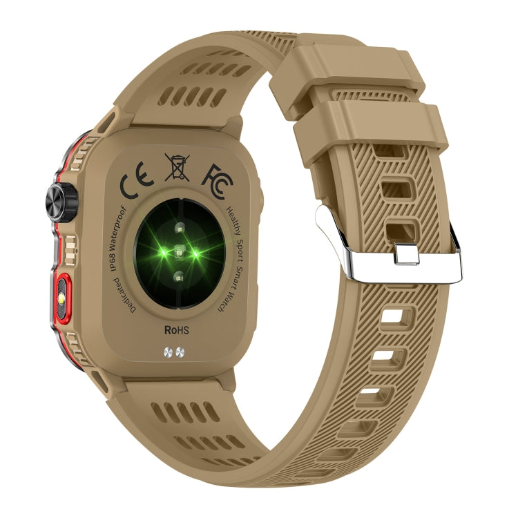 HT29 2.01 inch IPS Screen Triple Proof Smart Watch with Banknote Detector Light(Yellow)