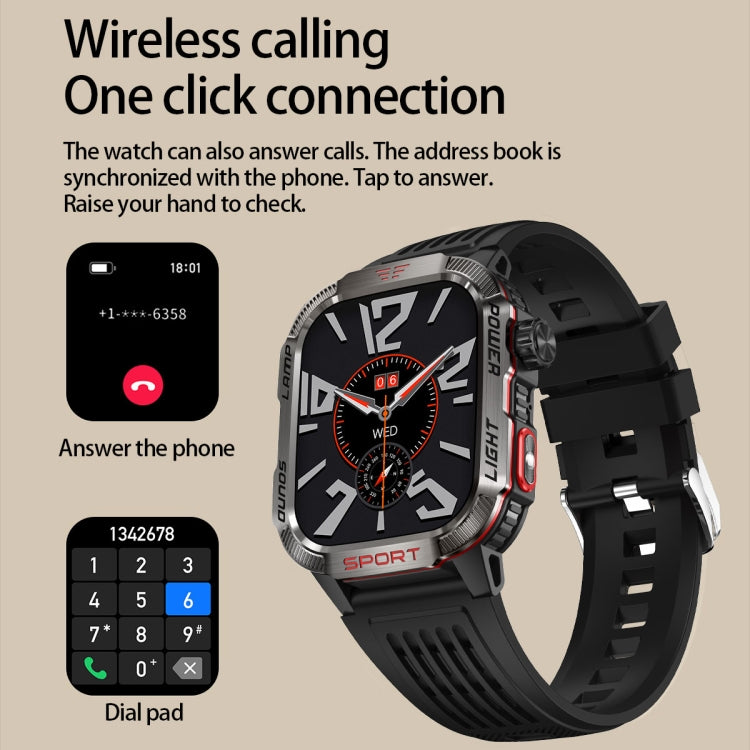 HT29 2.01 inch IPS Screen Triple Proof Smart Watch with Banknote Detector Light(Yellow)