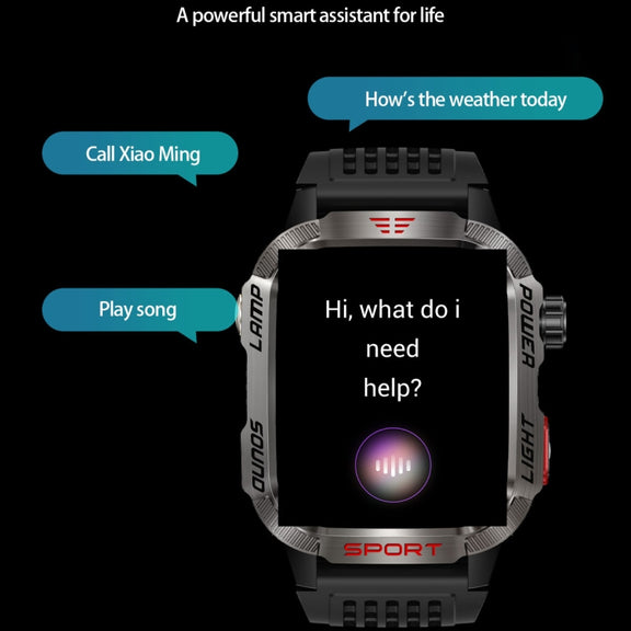 HT29 2.01 inch IPS Screen Triple Proof Smart Watch with Banknote Detector Light(Black)