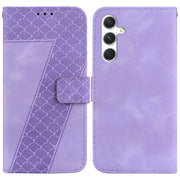 For Samsung Galaxy S25 5G Seven-shaped Embossed Leather Phone Case(Purple)