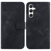 For Samsung Galaxy S25 5G Seven-shaped Embossed Leather Phone Case(Black)