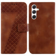 For Samsung Galaxy S25+ 5G Seven-shaped Embossed Leather Phone Case(Brown) - Galaxy S25+ 5G Cases by PMC Jewellery | Online Shopping South Africa | PMC Jewellery | Buy Now Pay Later Mobicred