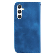 For Samsung Galaxy S25+ 5G Seven-shaped Embossed Leather Phone Case(Blue)