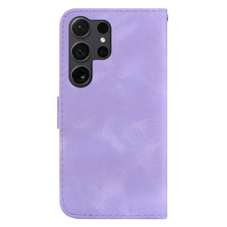 For Samsung Galaxy S25 Ultra 5G Seven-shaped Embossed Leather Phone Case(Purple)