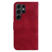 For Samsung Galaxy S25 Ultra 5G Seven-shaped Embossed Leather Phone Case(Red)
