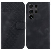 For Samsung Galaxy S25 Ultra 5G Seven-shaped Embossed Leather Phone Case(Black)