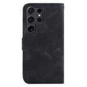 For Samsung Galaxy S25 Ultra 5G Seven-shaped Embossed Leather Phone Case(Black)