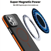 For iPhone 16 Pro Max Magsafe Dual-Color Skin Feel Lens Film Phone Case with Lens Fold Holder(Purple)
