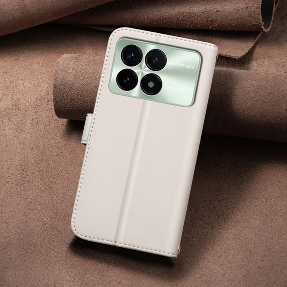 For Redmi K70 / K70 Pro Square Texture Leather Phone Case(Beige)
