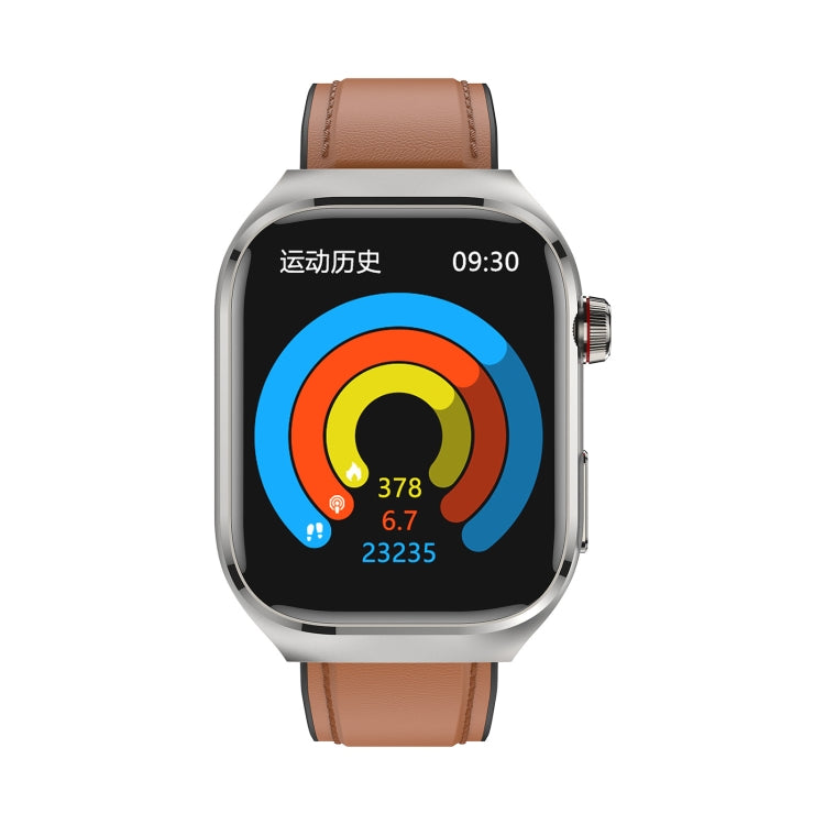 TK16 2.04 inch LCD Screen Leather Strap Smart Watch Supports Wellness Tracking(Brown)