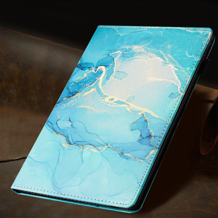 For Lenovo Tab M11/ Xiaoxin Pad 11 2024 Marble Litchi Leather Smart Tablet Case(Green)