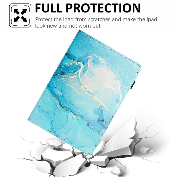 For Lenovo Tab M11/ Xiaoxin Pad 11 2024 Marble Litchi Leather Smart Tablet Case(Green)