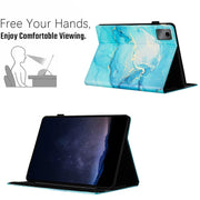 For Lenovo Tab M11/ Xiaoxin Pad 11 2024 Marble Litchi Leather Smart Tablet Case(Green)