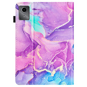 For Lenovo Tab M11/ Xiaoxin Pad 11 2024 Marble Litchi Leather Smart Tablet Case(Purple)
