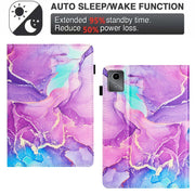 For Lenovo Tab M11/ Xiaoxin Pad 11 2024 Marble Litchi Leather Smart Tablet Case(Purple)