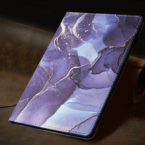 For Lenovo Tab M11/ Xiaoxin Pad 11 2024 Marble Litchi Leather Smart Tablet Case(Grey)