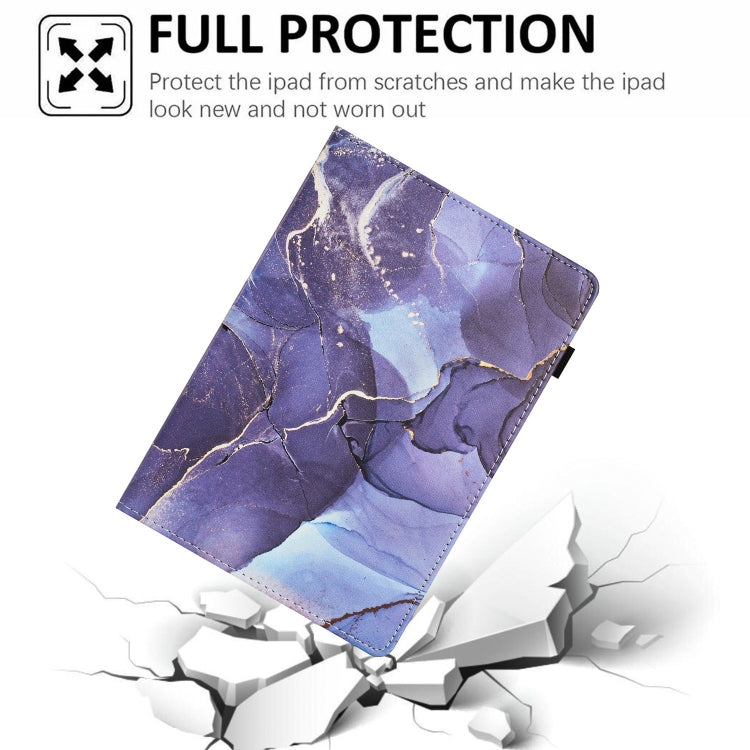 For Lenovo Tab M11/ Xiaoxin Pad 11 2024 Marble Litchi Leather Smart Tablet Case(Grey)