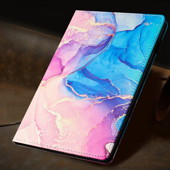 For Lenovo Tab M11/ Xiaoxin Pad 11 2024 Marble Litchi Leather Smart Tablet Case(Pink Blue)