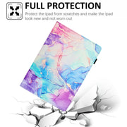 For Lenovo Tab M11/ Xiaoxin Pad 11 2024 Marble Litchi Leather Smart Tablet Case(Purple Blue)